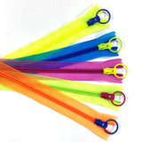 25cm Neon Bicolor Zipper