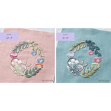 COSMO, Printed Cloth for Enjoying Embroidery, Kohana, Rabbit and Flower Wreath