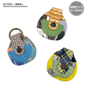 Set of 3 Earphone Cases, with Round Jump Ring (without instruction and pattern) in "Yoko Saito, My Precious Bag and Pouch"