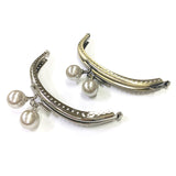 [ Special Price / SALE ] Metal Clasp with Round Jump Rings, about 9.5×4cm, Sew-on type