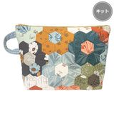 Big Hexagon Pouch with English Paper Piecing, USA Print Fabric