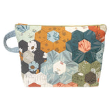 Big Hexagon Pouch with English Paper Piecing, USA Print Fabric