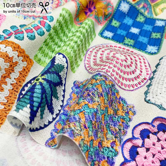 web20231121-01, USA Print Fabric, Moda, VINTAGE SOUL Crochet, Price per 0.1m, Minimum order is 0.1m~ | Fabric
