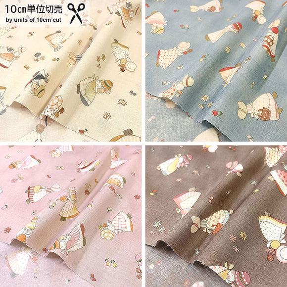 web20240126-01, Sunbonnet Sue, Flower, Price per 0.1m, Minimum order is 0.1m~ | Fabric