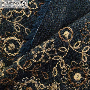 web20240307-04, Embroidered Wool Fabric, Price per 0.1m, Minimum order is 0.1m~ | Fabric