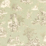 web20240710-03, Antique-style Line Drawing Landscape Fabric, Price per 0.1m, Minimum order is 0.1m~ | Fabric