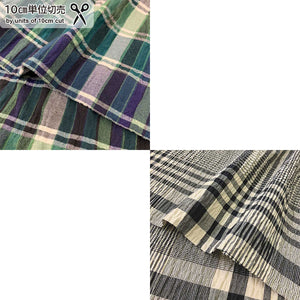 web20240808-04, Plaid Seersucker Fabric for Summer Skirt, Price per 0.1m, Minimum order is 0.1m~ | Fabric