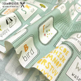 web20241128-01, moda USA Cotton, Alphabet Card, Shine, Price per 0.1m, Minimum order is 0.1m~ | Fabric