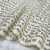 web20241220-03, moda USA Cotton, Bloom & Grow Phrases, Price per 0.1m, Minimum order is 0.1m~ | Fabric