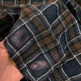 [ 50%OFF / SALE ] web20241220-04, Plaid Wool Gauzes, Navy, Price per 0.1m, Minimum order is 0.1m~ | Fabric