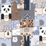 web20250121-02, Animal Puzzle Pattern, Price per 0.1m, Minimum order is 0.1m~ | Fabric