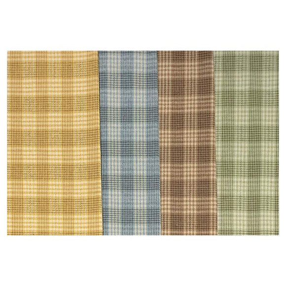 2305, 4 Japanese Pre-dyed Plaid Woven Fabric