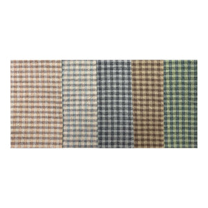 2307, 5 Taupe Colored Tiny Plaid Fabric Set