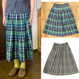 Plaid Gathered Summer Skirt (Japanese instruction only)