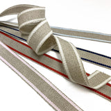 Linen-Cotton tape with lines, 2cm width ( BEL-1467 ), Price per 0.1m