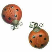 Zipper Pull Charm, Ladybug, 2 piece / set, CC2070