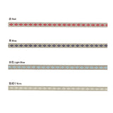 Linen-cotton tape with flower stitch, 1cm width  ( BEL-1462 ), Price per 0.1m
