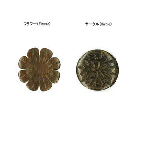 Wood Button, Flower / Circle, Medium size