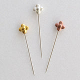 [ Cohana ] Sewing Pins with Flower in Gold, Silver and Bronze ( 45-075 )
