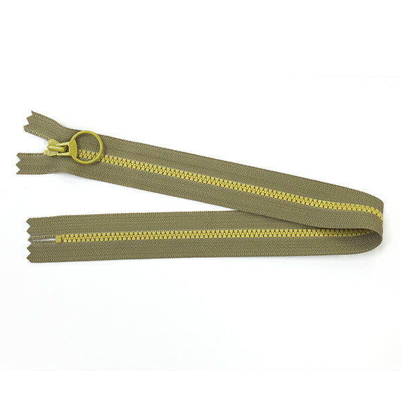40cm Color Zipper, Khaki  | Yoko Saito Recommends