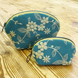 Embroidered Round Pouch, Large and Small