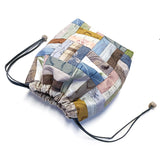 Beginner's Monthly Quilt, Applied Work, Roman Stripe Drawstring Pouch (without instruction and pattern)in "Sutekini (Fantastic) Handmade, April, 2022 issue"