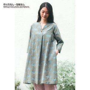Basic Work, Tucked Tunic, Hand Sewing  (without instruction and pattern) in "Sutekini (Fantastic) Handmade, September, 2022 issue"