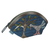 Blue Pouch with Tree and Bird