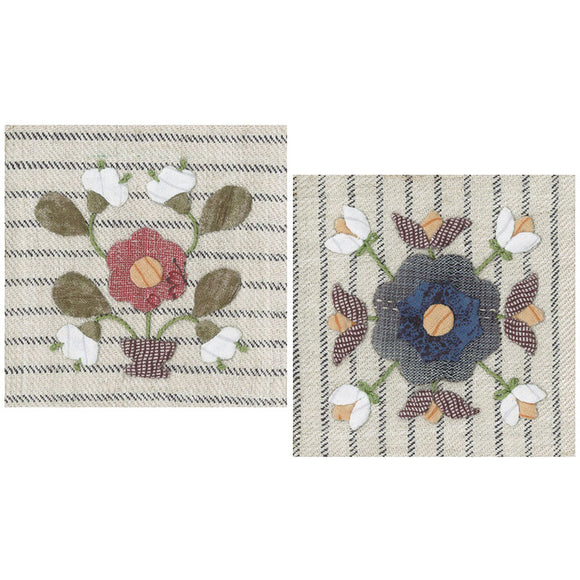 Kit of 2 Patterns for 6.5cm Wood Frame with Leg, Flower Vase and Bouquet