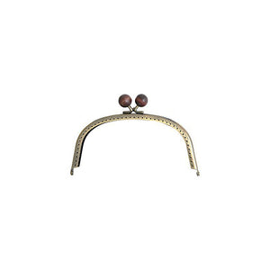 Metal Clasp with Wood Ball,  Sew-on type, 12 cm