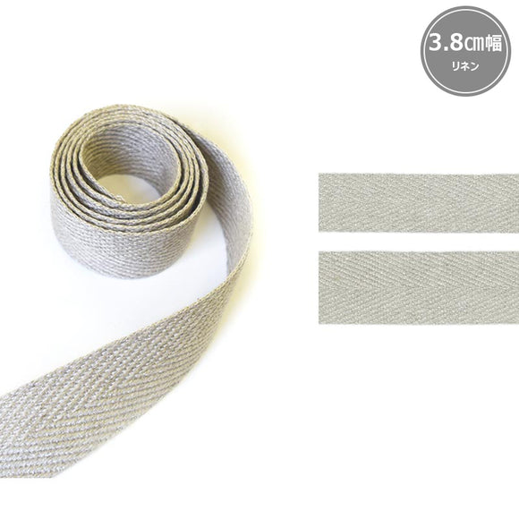 Joint, Linen Herringbone Soft Tape, 3.8cm width ( JTT-R393 ), Price per 0.1m