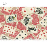 web20220219-05 Alice in Wonderland, Linen Blend, Cards, Price per 0.1m, Minimum order is 0.1m~ (with Japanese instructions) | Fabric