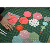 Sew Easy, Hexagon Acrylic Template Set with 9 Sizes ( Pink )