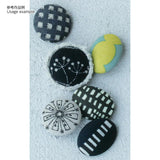 Clover, Brooch Set with Button for Covering, Oval 55mm, 2 pieces ( with pre-cut fabric and pattern )