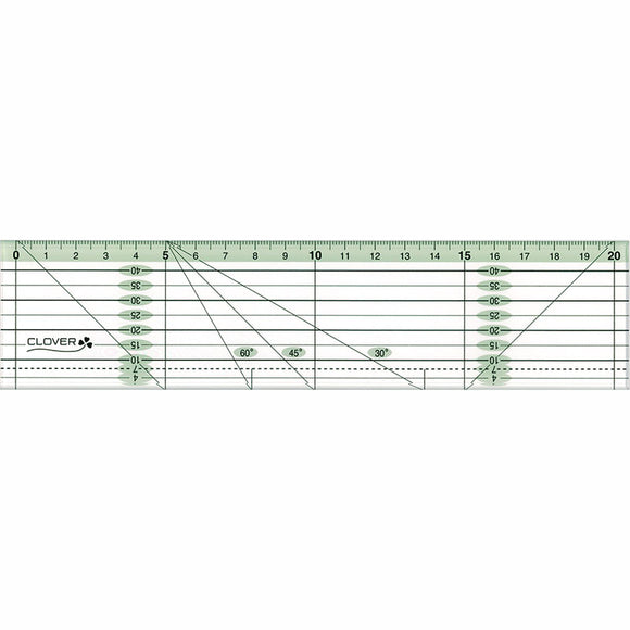 Clover, 20 cm Patchwork Rulers with 7mm color line