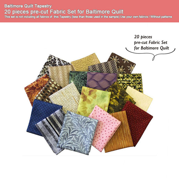 20 US Fabric Set for Baltimore Quilt (without instructions and patterns)