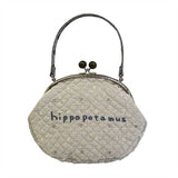 [ 20%OFF / SALE ] Hippo Metal Clasp Bag (without instrcutions and patterns) in "Yoko Saito, Animal made from Fabric, Quilt Bag, Pouch, Tapestry"