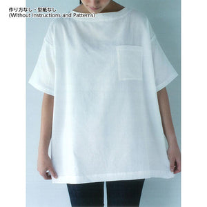 T-Shirt Style Blouse a (without instructions and patterns) in "Yoko Saito, Comfortable Clothes and Bags" | Yoko Saito, handmade blouse, material kit, double gauze